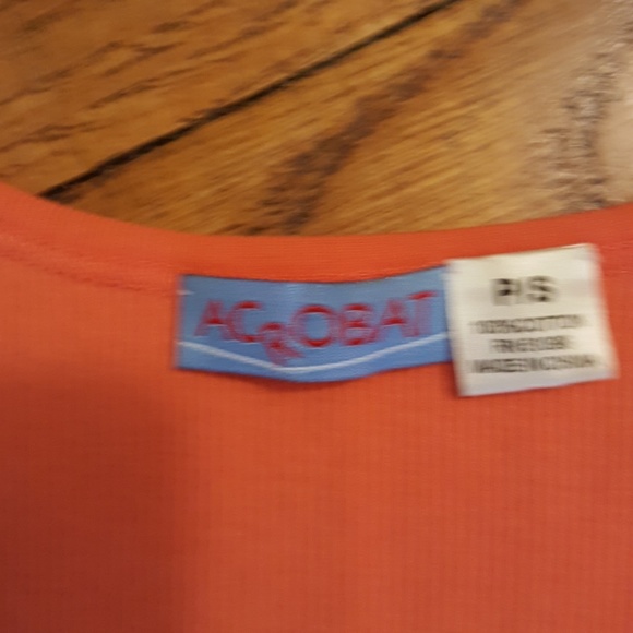 Orange cotton tank top w/lace panel sides - P/S - Picture 4 of 4